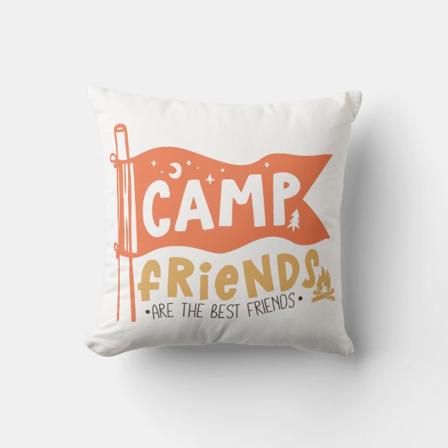 Coussin Les amis du camp sont les meilleurs amis (Recto)