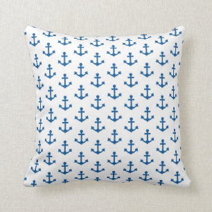 Coussin Les Ancres modèlent le marin nautique de blanc de