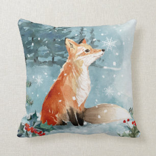 Coussin Les animaux des forêts de Noël, le renard