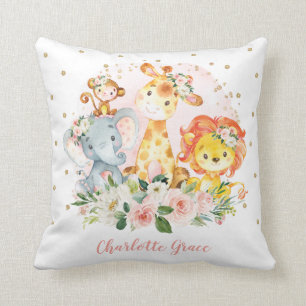 Coussin Les animaux féminins de jungle rougissent crèche