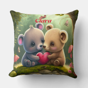 Coussin Les animaux mignons en amour jettent l'oreiller