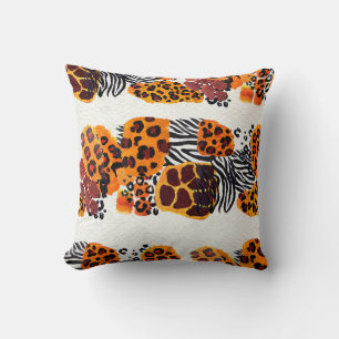 Coussin Les animaux sauvages mélangent motif sans soudure.