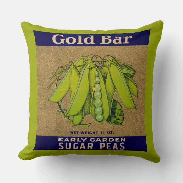 Coussin Les années 1930 Gold Bar les pois à sucre peuvent  (Recto)