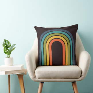 Coussin les années 70 Orange Brown Motif Personnalisé Cuis