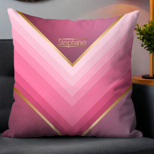 Coussin les années 70 Retro Chic Rose Et Or Personnalisé
