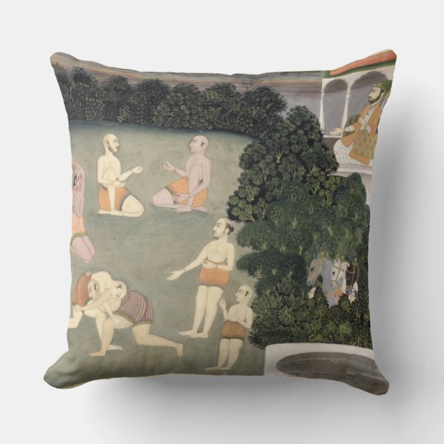 Coussin Les athlètes exécutent avant un noble assis, (Recto)