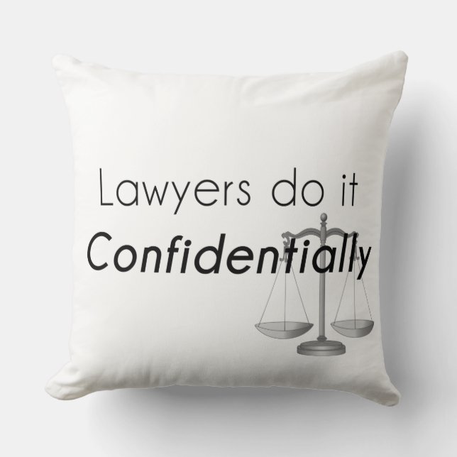 Coussin Les avocats le font confidentiellement (Recto)