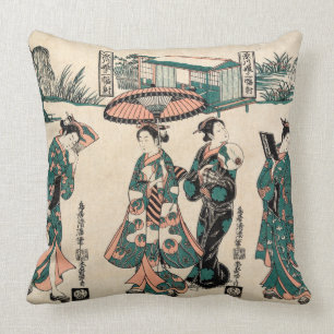 Coussin Les beautés de Fukagawa.Triptyque