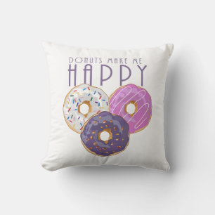 Coussin Les beignes me rendent heureux