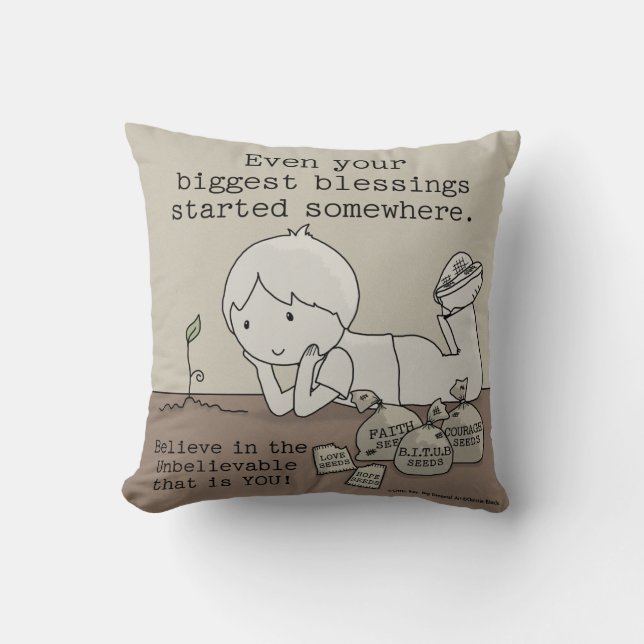 Coussin Les Bénédictions Ont Commencé Quelque Part (Recto)