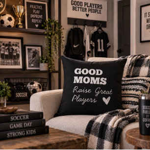 Coussin Les bonnes mamans élèvent de grands joueurs   Noir