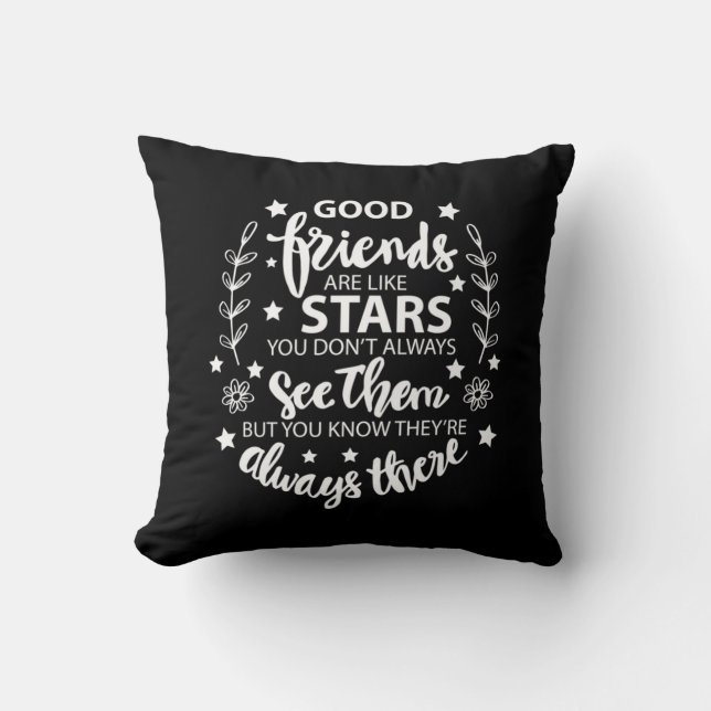 Coussin Les Bons Amis Sont Comme Des Étoiles (Recto)