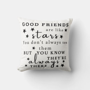 Coussin Les bons amis sont comme des étoiles : Art de cita