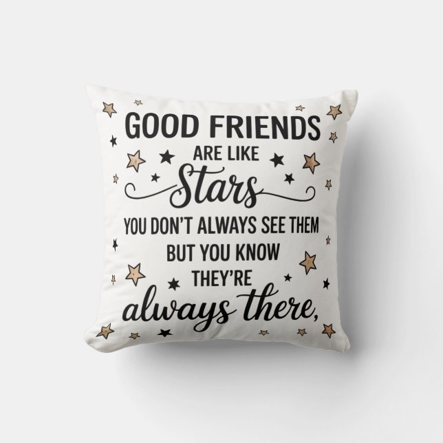 Coussin Les bons amis sont comme des étoiles Citation Insp (Recto)
