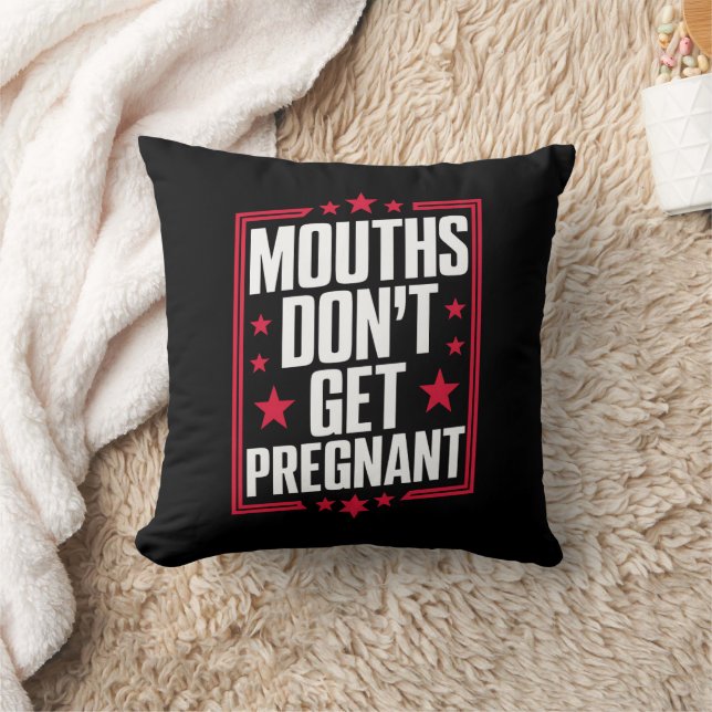 Coussin Les bouches ne tombent pas enceintes (Couverture)
