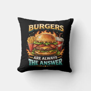 Coussin Les burgers sont toujours la réponse