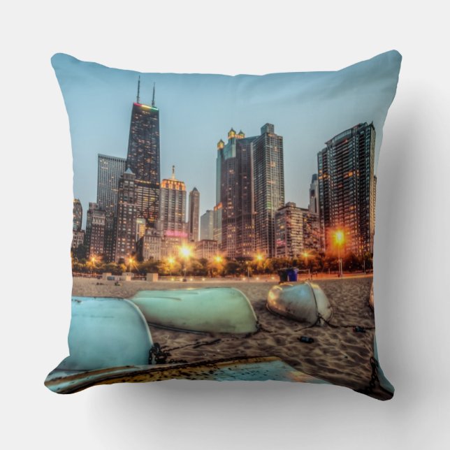Coussin Les canoës sur la rue de chêne échouent après (Recto)