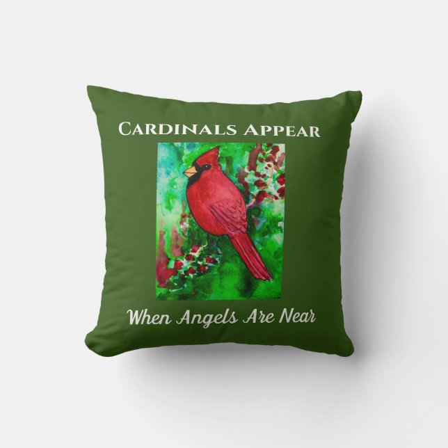 Coussin Les Cardinaux Apparaissent Quand Les Anges Sont Pr (Recto)