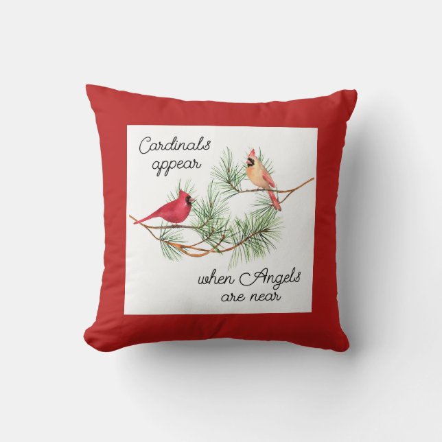 Coussin Les cardinaux apparaissent quand les anges sont pr (Recto)