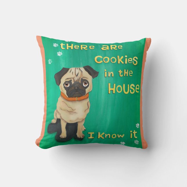 Coussin Les carlins connaissent - le cadeau drôle pour des (Recto)