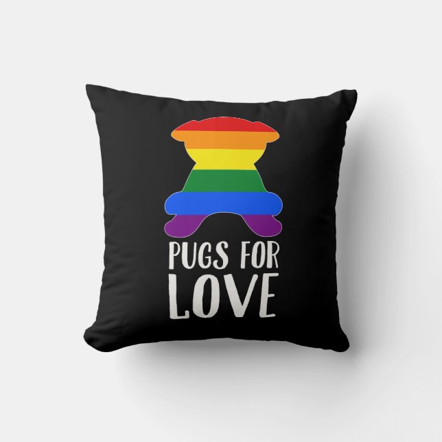 Coussin Les carlins pour l'amour célèbre le noir de gay (Recto)