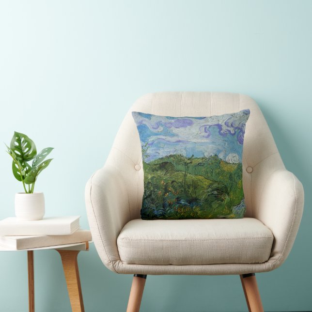 Coussin Les champs de blé vert par Vincent van Gogh (Chaise)