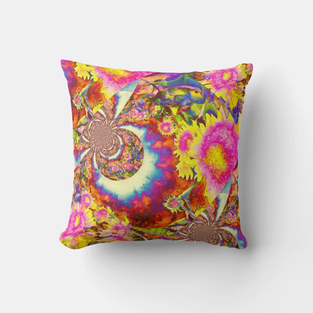 Coussin Les champs de tournesol pour toujours (Recto)