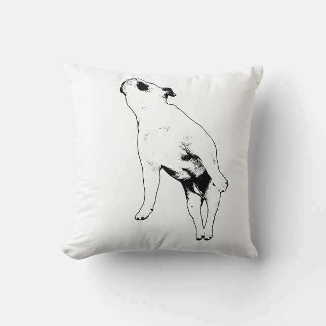 Coussin Les chants s'estompent, le chiot en paix (Recto)