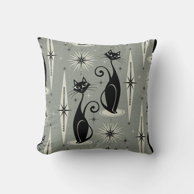 Coussin Les chats atomiques rétro-américains du milieu du  (Recto)