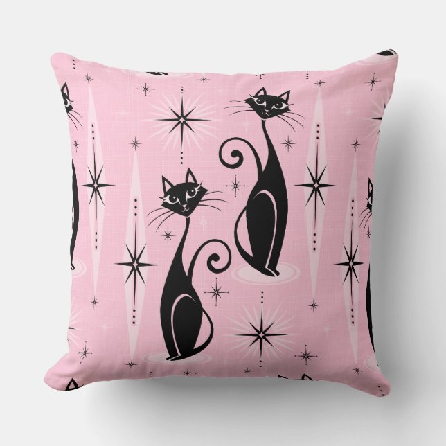 Coussin Les chats atomiques rétro-américains du milieu du  (Recto)