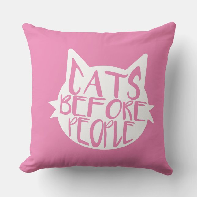 Coussin Les chats avant les gens (Recto)