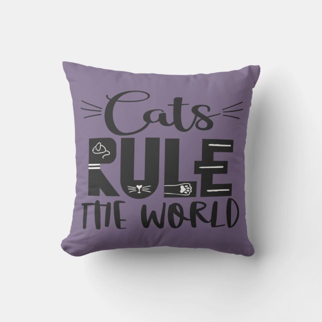 Coussin Les chats dominent le monde des chuchotements à la (Recto)