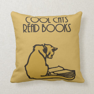 Coussin Les chats frais ont lu le rétro style de livres