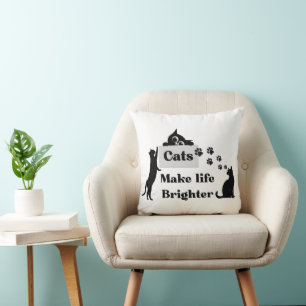 Coussin Les chats illuminent la vie – Douce inspiration po