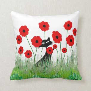 Coussin Les chats lunatiques reposent les chats noirs et