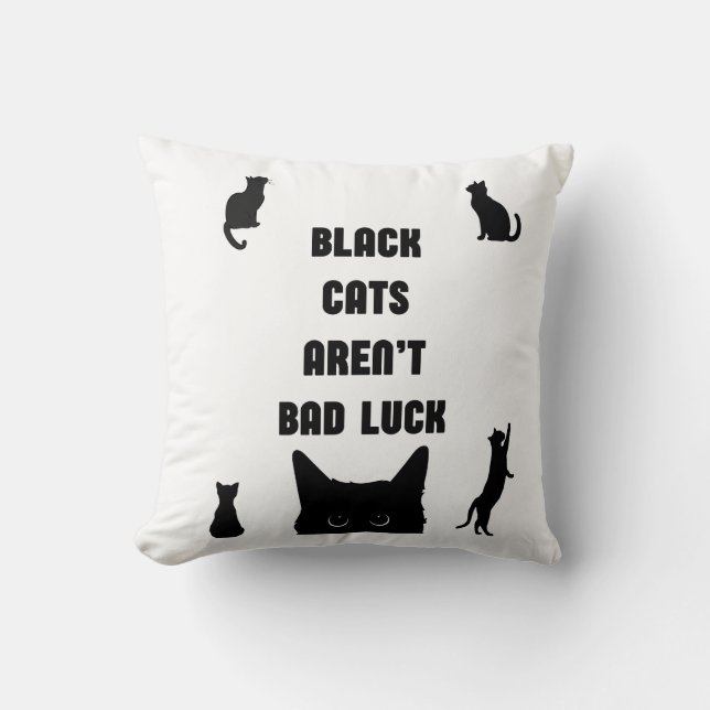 Coussin Les chats noirs n'ont pas mauvaise chance (Recto)