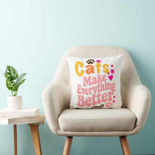 Coussin Les chats rendent tout mieux