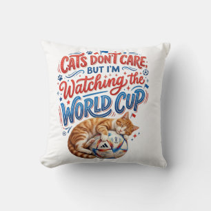 Coussin Les chats s'en fichent, mais je regarde la Coupe d
