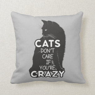 Coussin Les chats s'en fichent si tu es fou