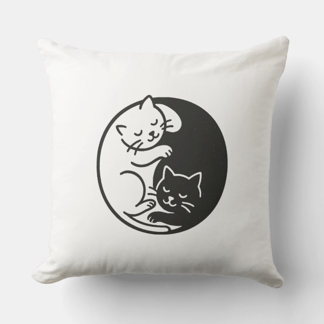 Coussin Les chats Yin Yang (Recto)