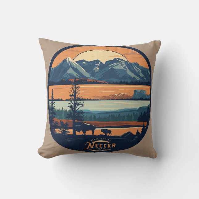 Coussin "Les chefs-d'oeuvre de la nature : les parcs natio (Recto)