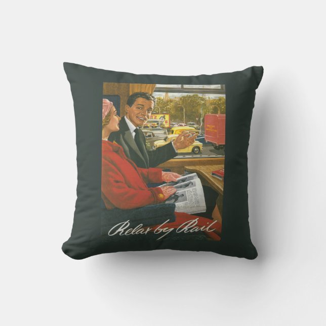 Coussin Les chemins de fer britanniques détendent par (Recto)