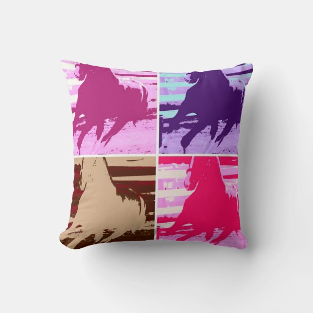 Coussin Les chevaux galopants (Recto)