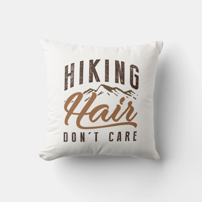 Coussin Les cheveux randonnées ne s'en soucient pas (Recto)