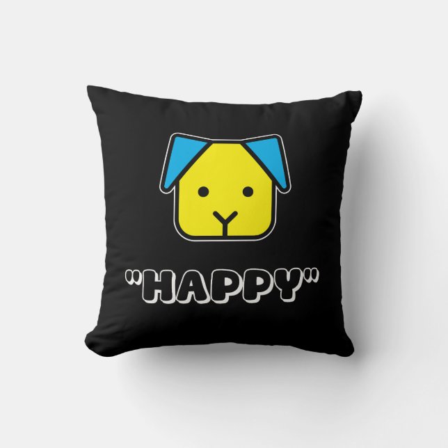Coussin « Les chiens nous rendent heureux – Design avec un (Recto)