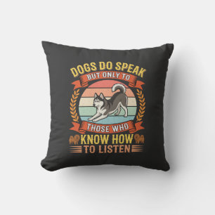 Coussin Les chiens parlent Citation vintage d'amant de chi