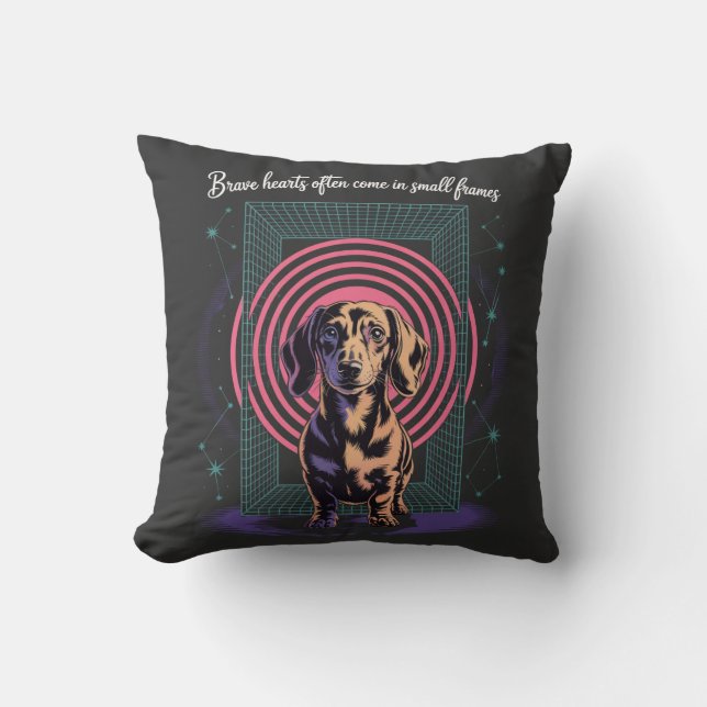 Coussin Les cœurs courageux de teckel se trouvent souvent  (Recto)