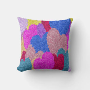Coussin Les Coeurs Fragmentés Peinture Abstraite