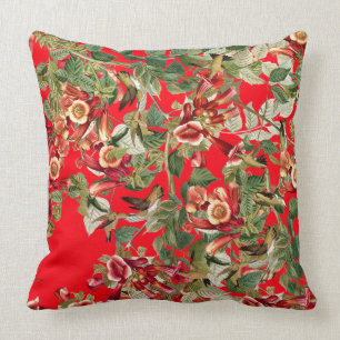 Coussin Les colibris Audubon floral fleurit le carreau