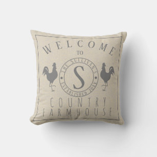 Coussin Les coqs accueillent pour appeler la ferme de pays